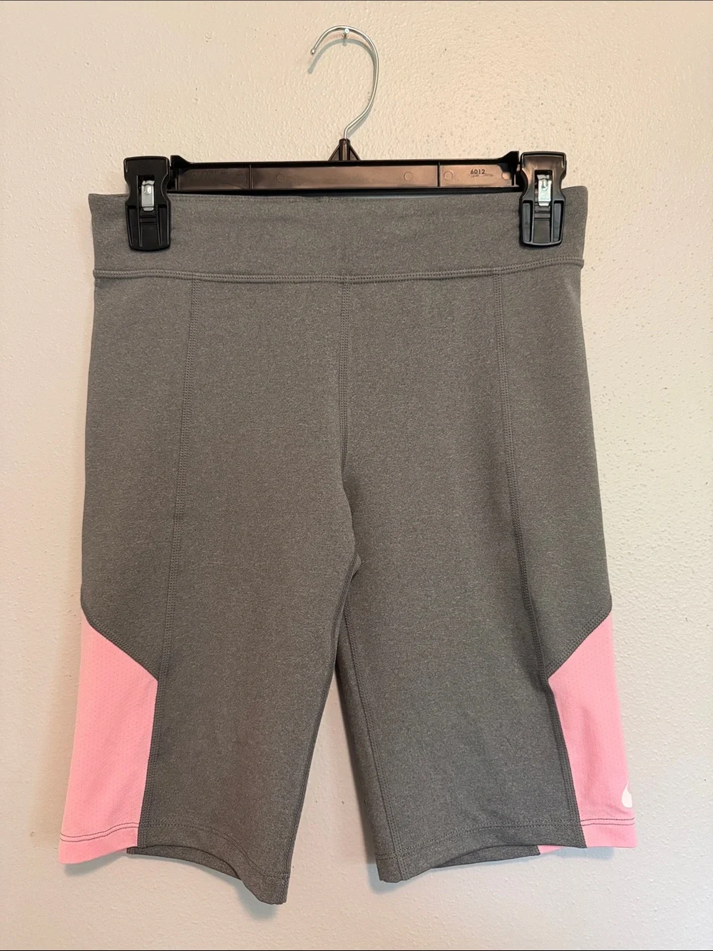 Nike Gray and Pink Girls' Athletic Bike Shorts